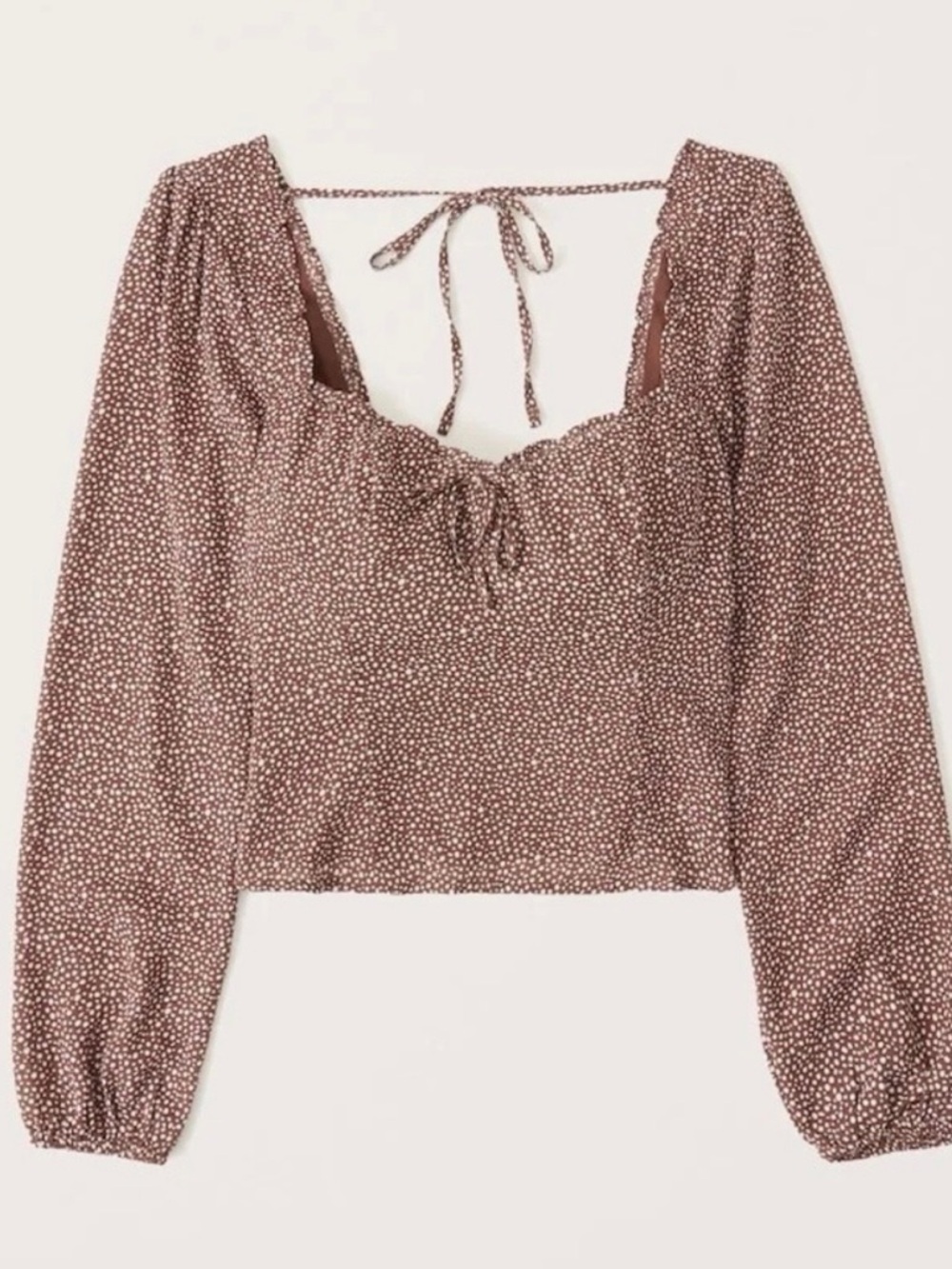 Abercrombie & Fitch Brown Sweetheart Tie Front Top